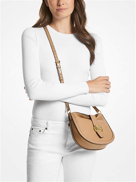 Michael Kors Hobo Crossbody Bag With Gold Trimmings Lock